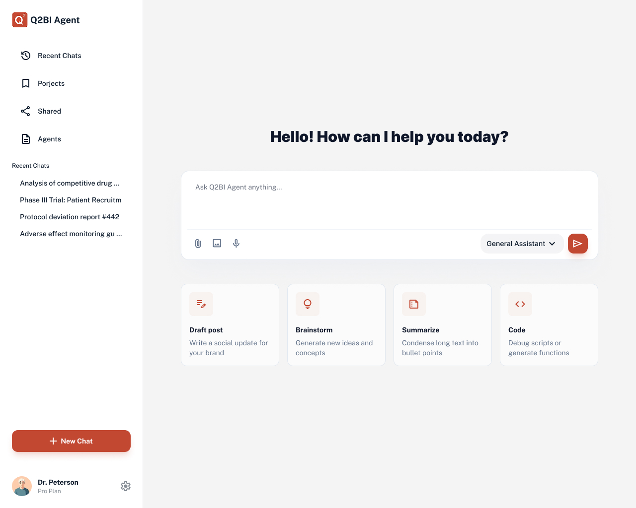 Clinical data processing agent dashboard preview